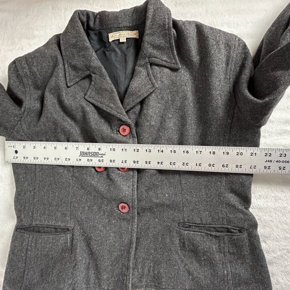 Anne Marie Chavarie Womens Blazer Jacket 100% Wool Double-Breasted Casual Large - Picture 8 of 11